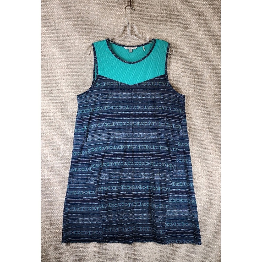 Toad&Co Sunkissed Athletic Casual Tank Dress Womens XL Blue Stripe Beach Coastal